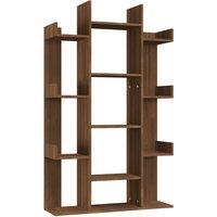 Vidaxl Book Cabinet Brown Oak 86X25.5X140 Cm Engineered Wood, Brown