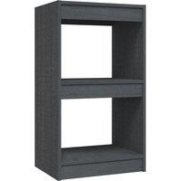 Vidaxl Book Cabinet Grey 40X30X71.5 Cm Solid Pinewood, Grey