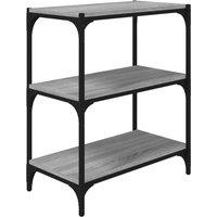 Vidaxl Book Cabinet Grey Sonoma 60X33X70.5 Cm Engineered Wood And Steel, Grey