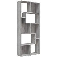 Vidaxl Book Cabinet Grey Sonoma 67X24X161 Cm Engineered Wood, Grey