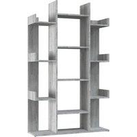 Vidaxl Book Cabinet Grey Sonoma 86X25.5X140 Cm Engineered Wood, Grey
