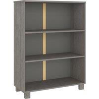 Vidaxl Book Cabinet Hamar Light Grey 85X35X112 Cm Solid Wood Pine, Grey