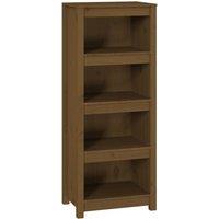 Vidaxl Book Cabinet Honey Brown 50X35X125.5 Cm Solid Wood Pine, Brown