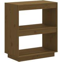 Vidaxl Book Cabinet Honey Brown 60X35X71 Cm Solid Wood Pine, Brown