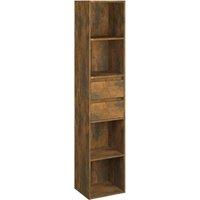 Vidaxl Book Cabinet Smoked Oak 36X30X171 Cm Engineered Wood, Brown
