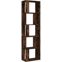 Vidaxl Book Cabinet Smoked Oak 45X24X160 Cm Engineered Wood, Brown