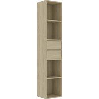 Vidaxl Book Cabinet Sonoma Oak 36X30X171 Cm Engineered Wood, Brown