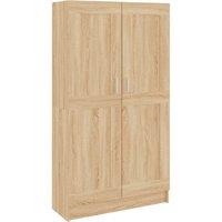 Vidaxl Book Cabinet Sonoma Oak 82.5X30.5X150 Cm Engineered Wood, Brown