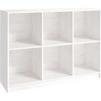 Vidaxl Book Cabinet White 104X33X76 Cm Solid Pinewood, White