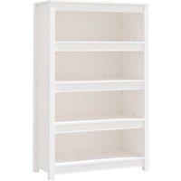 Vidaxl Book Cabinet White 80X35X126 Cm Solid Wood Pine, White