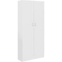 Vidaxl Book Cabinet White 82.5X30.5X185.5 Cm Engineered Wood, White