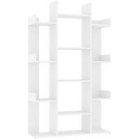 Vidaxl Book Cabinet White 86X25.5X140 Cm Engineered Wood, White