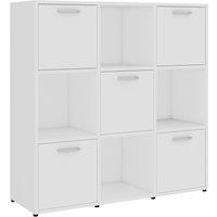Vidaxl Book Cabinet White 90X30X90 Cm Engineered Wood, White