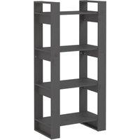 Vidaxl Book Cabinet Room Divider Grey 60X35X125 Cm Solid Wood