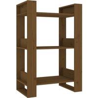 Vidaxl Book Cabinet Room Divider Honey Brown 60X35X91 Cm Solid Wood