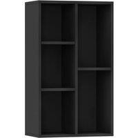 Vidaxl Book Cabinet Sideboard Black 50X25X80 Cm Engineered Wood, Black