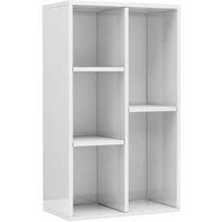Vidaxl Book Cabinet Sideboard High Gloss White 50X25X80 Cm Engineered Wood, White