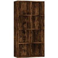Vidaxl Book Cabinet Sideboard Smoked Oak 66X30X130 Cm Engineered Wood, Brown