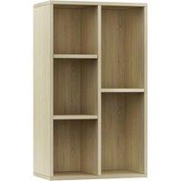 Vidaxl Book Cabinet Sideboard Sonoma Oak 50X25X80 Cm Engineered Wood, Brown