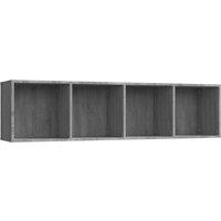 Vidaxl Book Cabinet Tv Cabinet Grey Sonoma 143X30X36Cm Engineered Wood, Grey