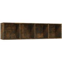 Vidaxl Book Cabinet Tv Cabinet Smoked Oak 143X30X36Cm Engineered Wood, Brown