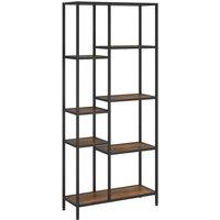 Vidaxl Book Shelf 80X30X180 Cm Steel And Engineered Wood, Brown