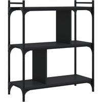 Vidaxl Bookcase 3-tier Black 76X32X88 Cm Engineered Wood, Black