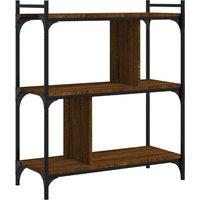 Vidaxl Bookcase 3-tier Brown Oak 76X32X88 Cm Engineered Wood, Brown