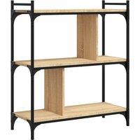 Vidaxl Bookcase 3-tier Sonoma Oak 76X32X88 Cm Engineered Wood, Brown