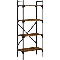 Vidaxl Bookcase 4-tier Smoked Oak 56X31.5X138.5 Cm Engineered Wood, Brown