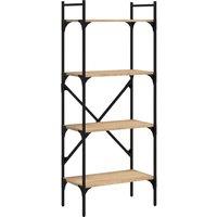 Vidaxl Bookcase 4-tier Sonoma Oak 56X31.5X138.5 Cm Engineered Wood, Brown