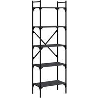 Vidaxl Bookcase 5-tier Black 56X31.5X174 Cm Engineered Wood, Black