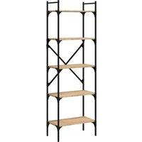 Vidaxl Bookcase 5-tier Sonoma Oak 56X31.5X174 Cm Engineered Wood, Brown