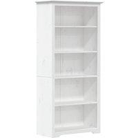 Vidaxl Bookcase Bodo White 80X38X180 Cm Solid Wood Pine 5-tier, White