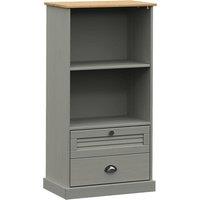 Vidaxl Bookcase Vigo Grey 60X35X114.5 Cm Solid Wood Pine, Grey