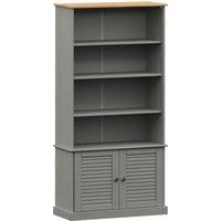 Vidaxl Bookcase Vigo Grey 85X35X170 Cm Solid Wood Pine, Grey