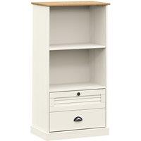 Vidaxl Bookcase Vigo White 60X35X114.5 Cm Solid Wood Pine, White