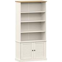 Vidaxl Bookcase Vigo White 85X35X170 Cm Solid Wood Pine, White