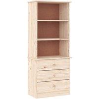 Vidaxl Bookcase With Drawers Alta 60X35X142 Cm Solid Wood Pine, Brown