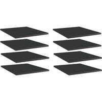 Vidaxl Bookshelf Boards 8 Pcs High Gloss Black 40X50X1.5 Cm Engineered Wood, Black