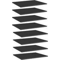 Vidaxl Bookshelf Boards 8 Pcs High Gloss Black 60X50X1.5 Cm Engineered Wood, Black