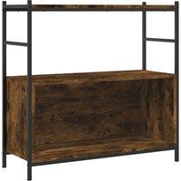 Vidaxl Bookshelf Smoked Oak 80X30X78.5 Cm Engineered Wood And Iron, Brown
