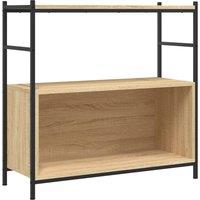 Vidaxl Bookshelf Sonoma Oak 80X30X78.5 Cm Engineered Wood And Iron, Brown