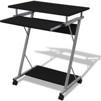 Vidaxl Compact Computer Desk With Pull-out Keyboard Tray Black, Black