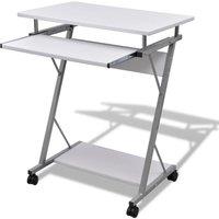 Vidaxl Compact Computer Desk With Pull-out Keyboard Tray White, White