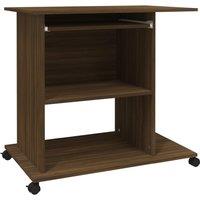 Vidaxl Computer Desk Brown Oak 80X50X75 Cm Engineered Wood, Brown