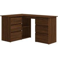 Vidaxl Corner Desk Brown Oak 145X100X76 Cm Engineered Wood, Brown