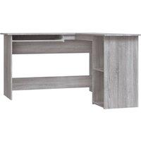 Vidaxl Corner Desk Grey Sonoma 120X140X75 Cm Engineered Wood, Grey