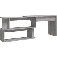 Vidaxl Corner Desk Grey Sonoma 200X50X76 Cm Engineered Wood, Grey