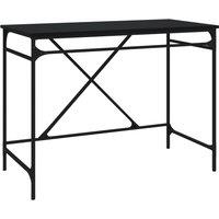 Vidaxl Desk Black 100X50X75 Cm Engineered Wood And Iron, Black